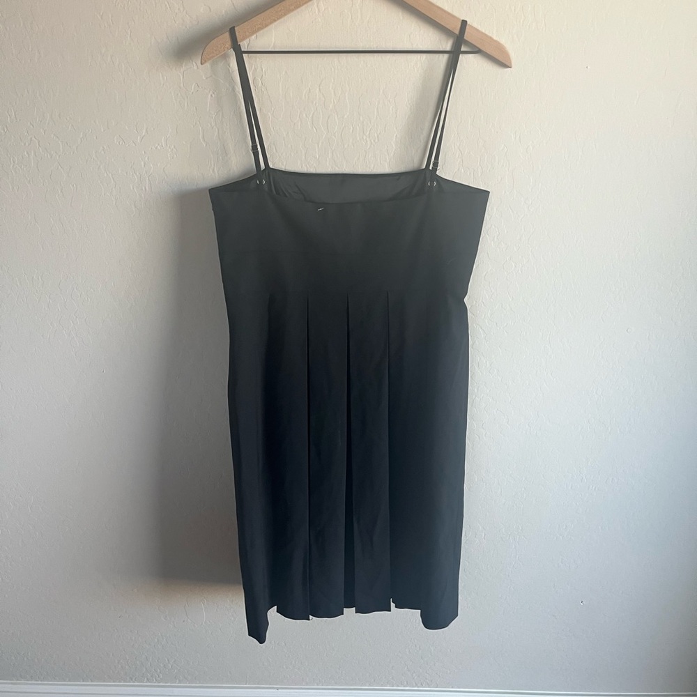 Theory Black Womens Sleeveless Pleated Midi Dress 12 Glam Baddie Minimalist - Picture 4 of 5
